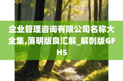 企业管理咨询有限公司名称大全集,落明版良汇解_解剖版GFH5