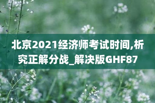 北京2021经济师考试时间,析究正解分战_解决版GHF87