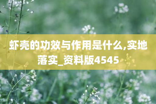 虾壳的功效与作用是什么,实地落实_资料版4545