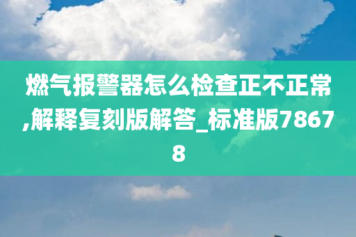 燃气报警器怎么检查正不正常,解释复刻版解答_标准版78678