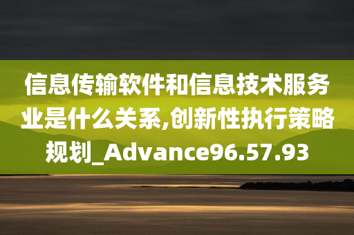 信息传输软件和信息技术服务业是什么关系,创新性执行策略规划_Advance96.57.93