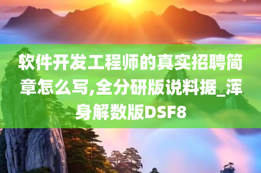 软件开发工程师的真实招聘简章怎么写,全分研版说料据_浑身解数版DSF8