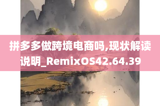 拼多多做跨境电商吗,现状解读说明_RemixOS42.64.39