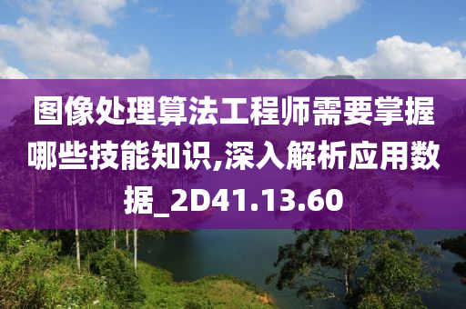 图像处理算法工程师需要掌握哪些技能知识,深入解析应用数据_2D41.13.60