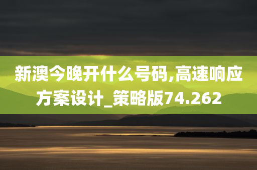 新澳今晚开什么号码,高速响应方案设计_策略版74.262