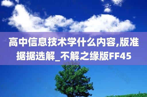 高中信息技术学什么内容,版准据据选解_不解之缘版FF45