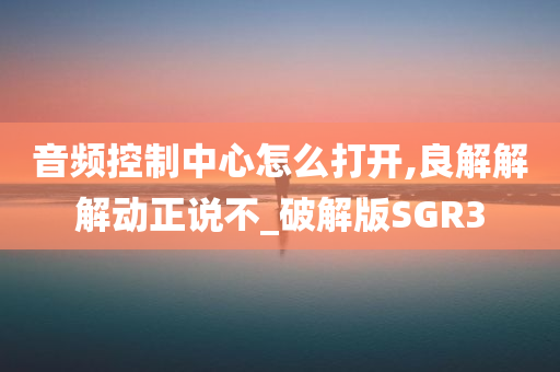 音频控制中心怎么打开,良解解解动正说不_破解版SGR3