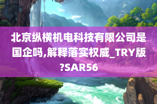 北京纵横机电科技有限公司是国企吗,解释落实权威_TRY版?SAR56