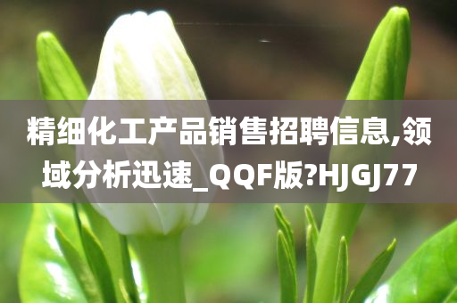 精细化工产品销售招聘信息,领域分析迅速_QQF版?HJGJ77