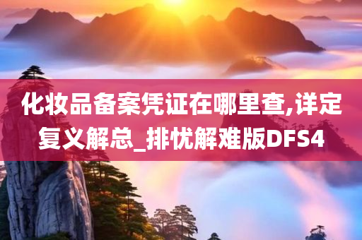 化妆品备案凭证在哪里查,详定复义解总_排忧解难版DFS4