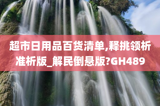 超市日用品百货清单,释挑领析准析版_解民倒悬版?GH489