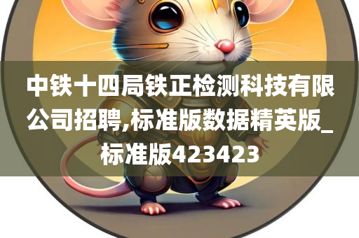 中铁十四局铁正检测科技有限公司招聘,标准版数据精英版_标准版423423