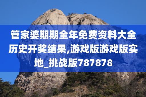 管家婆期期全年免费资料大全历史开奖结果,游戏版游戏版实地_挑战版787878