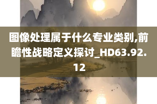 图像处理属于什么专业类别,前瞻性战略定义探讨_HD63.92.12