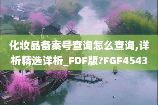 化妆品备案号查询怎么查询,详析精选详析_FDF版?FGF4543