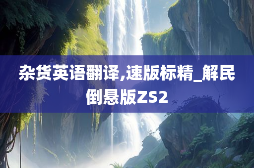 杂货英语翻译,速版标精_解民倒悬版ZS2