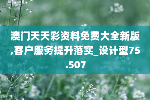 澳门天天彩资料免费大全新版,客户服务提升落实_设计型75.507