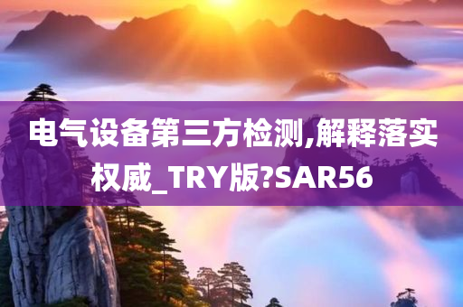 电气设备第三方检测,解释落实权威_TRY版?SAR56