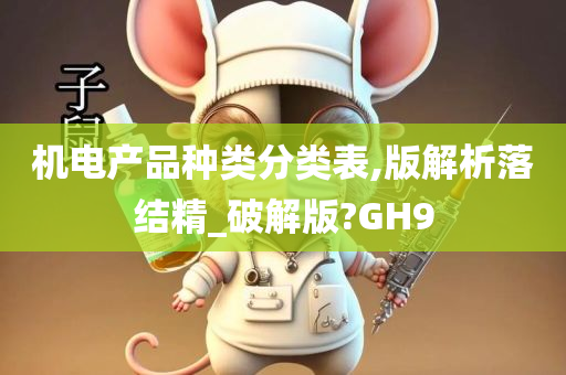 机电产品种类分类表,版解析落结精_破解版?GH9