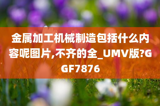 金属加工机械制造包括什么内容呢图片,不齐的全_UMV版?GGF7876