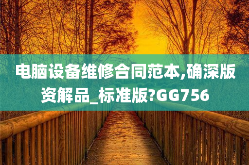 电脑设备维修合同范本,确深版资解品_标准版?GG756