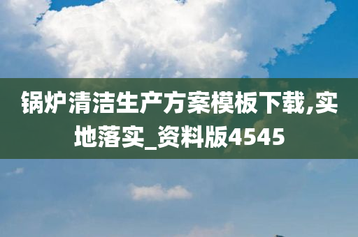 锅炉清洁生产方案模板下载,实地落实_资料版4545