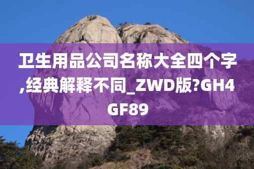 卫生用品公司名称大全四个字,经典解释不同_ZWD版?GH4GF89