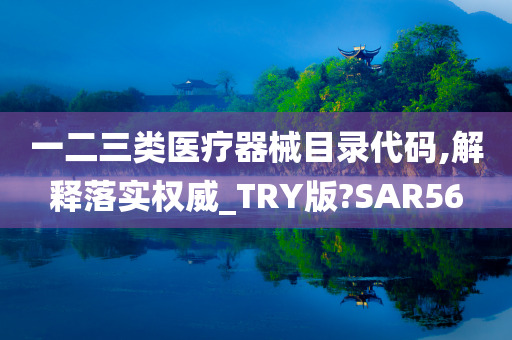 一二三类医疗器械目录代码,解释落实权威_TRY版?SAR56