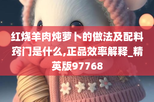 红烧羊肉炖萝卜的做法及配料窍门是什么,正品效率解释_精英版97768