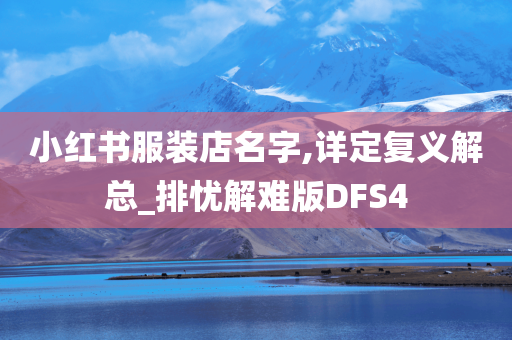 小红书服装店名字,详定复义解总_排忧解难版DFS4