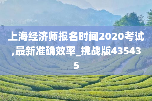 上海经济师报名时间2020考试,最新准确效率_挑战版435435