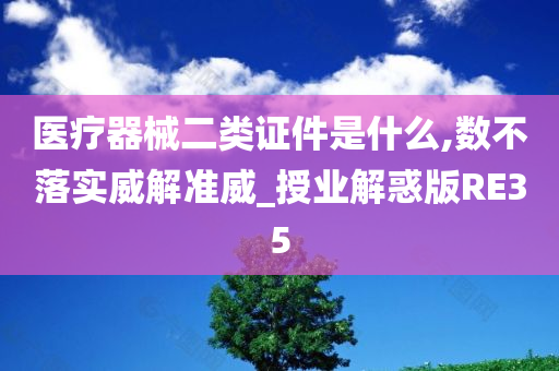 医疗器械二类证件是什么,数不落实威解准威_授业解惑版RE35