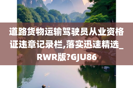 道路货物运输驾驶员从业资格证违章记录栏,落实迅速精选_RWR版?GJU86