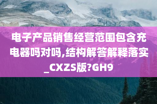 电子产品销售经营范围包含充电器吗对吗,结构解答解释落实_CXZS版?GH9