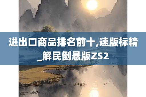 进出口商品排名前十,速版标精_解民倒悬版ZS2