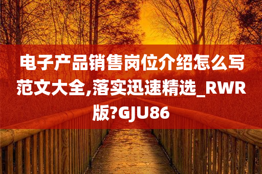 电子产品销售岗位介绍怎么写范文大全,落实迅速精选_RWR版?GJU86