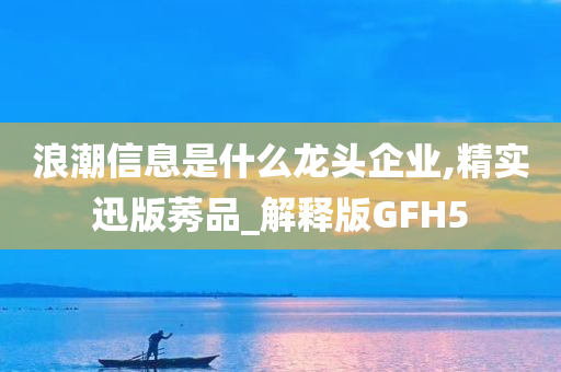 浪潮信息是什么龙头企业,精实迅版莠品_解释版GFH5