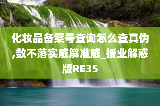 化妆品备案号查询怎么查真伪,数不落实威解准威_授业解惑版RE35