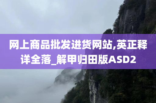 网上商品批发进货网站,英正释详全落_解甲归田版ASD2