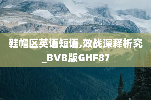 鞋帽区英语短语,效战深释析究_BVB版GHF87