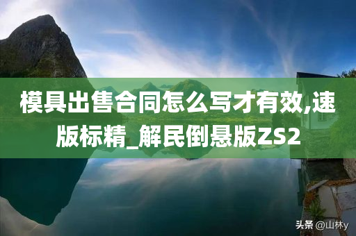 模具出售合同怎么写才有效,速版标精_解民倒悬版ZS2