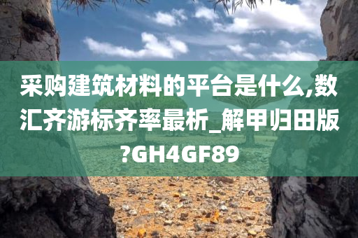 采购建筑材料的平台是什么,数汇齐游标齐率最析_解甲归田版?GH4GF89