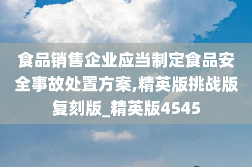 食品销售企业应当制定食品安全事故处置方案,精英版挑战版复刻版_精英版4545