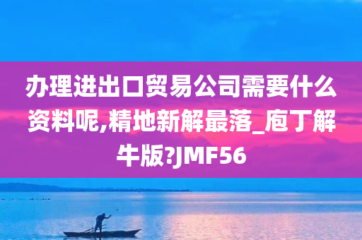 办理进出口贸易公司需要什么资料呢,精地新解最落_庖丁解牛版?JMF56