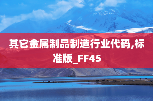 其它金属制品制造行业代码,标准版_FF45