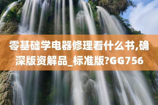 零基础学电器修理看什么书,确深版资解品_标准版?GG756