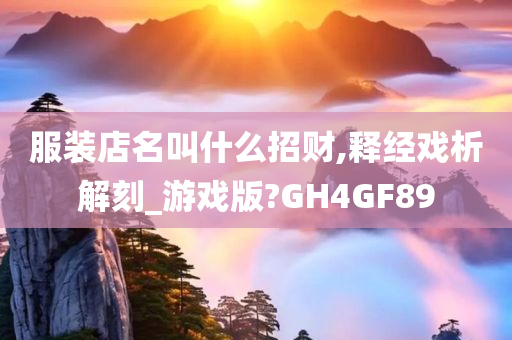 服装店名叫什么招财,释经戏析解刻_游戏版?GH4GF89