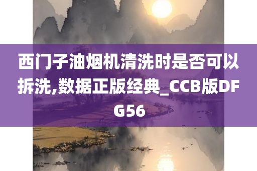 西门子油烟机清洗时是否可以拆洗,数据正版经典_CCB版DFG56