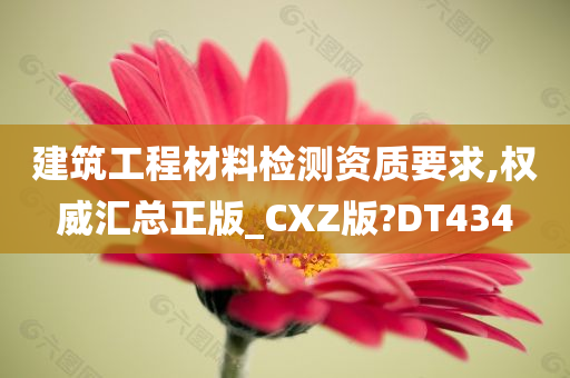 建筑工程材料检测资质要求,权威汇总正版_CXZ版?DT434