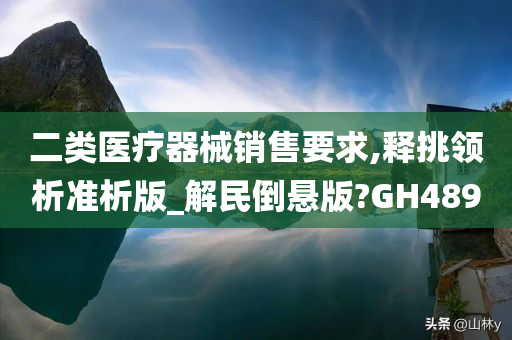 二类医疗器械销售要求,释挑领析准析版_解民倒悬版?GH489